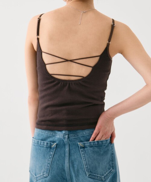 PUBLIC TOKYO（パブリックトウキョウ）の「コットンリブカップインキャミ（キャミソール・レディース・ホワイト/ブラウン・1/2）」の11枚目の写真