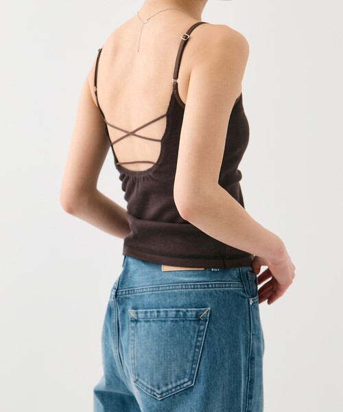 PUBLIC TOKYO（パブリックトウキョウ）の「コットンリブカップインキャミ（キャミソール・レディース・ホワイト/ブラウン・1/2）」の12枚目の写真