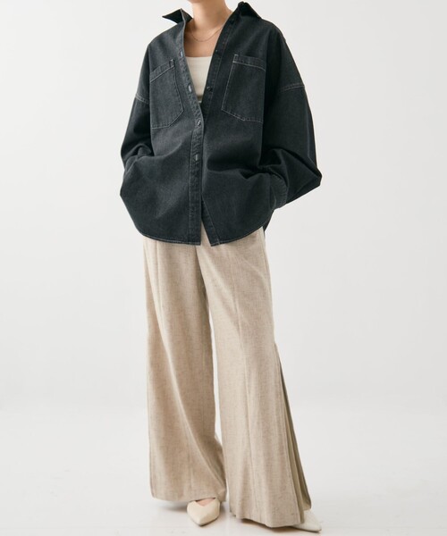 PUBLIC TOKYO（パブリックトウキョウ）の「コットンリブカップインキャミ（キャミソール・レディース・ホワイト/ブラウン・1/2）」の5枚目の写真