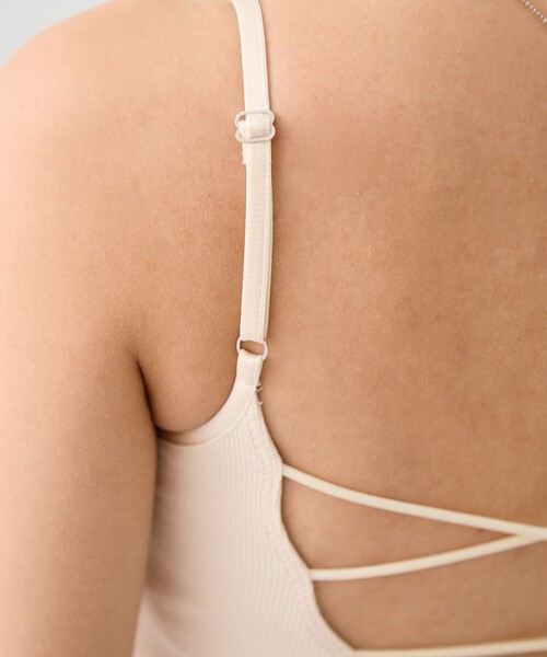 PUBLIC TOKYO（パブリックトウキョウ）の「コットンリブカップインキャミ（キャミソール・レディース・ホワイト/ブラウン・1/2）」の15枚目の写真