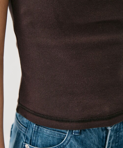 PUBLIC TOKYO（パブリックトウキョウ）の「コットンリブカップインキャミ（キャミソール・レディース・ホワイト/ブラウン・1/2）」の17枚目の写真