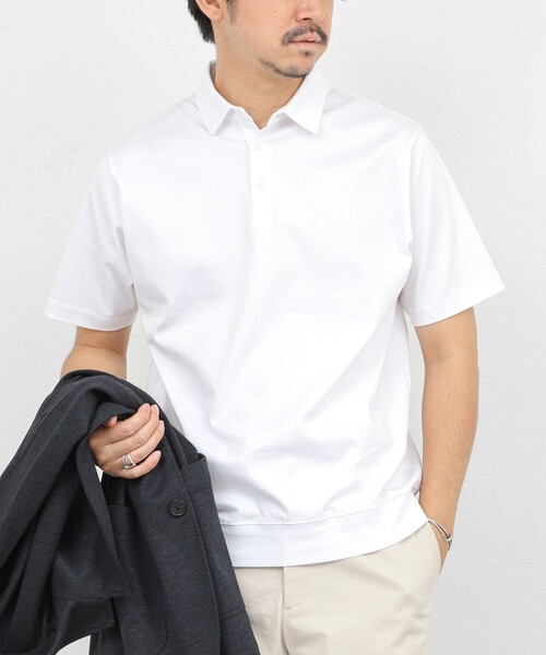 NOLLEY’S（ノーリーズ）の「《ビジカジ対応》防臭・消臭 シルケットスムース ドレスポロシャツ ビズポロ 26SS（ポロシャツ・メンズ・ダークネイビー/ホワイト/チャコールグレー・XXL/XL/L/M/S）」の2枚目の写真