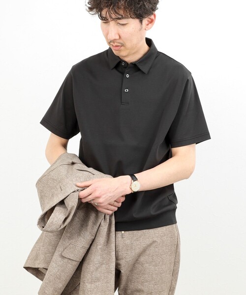 NOLLEY’S（ノーリーズ）の「《ビジカジ対応》防臭・消臭 シルケットスムース ドレスポロシャツ ビズポロ 26SS（ポロシャツ・メンズ・ダークネイビー/ホワイト/チャコールグレー・XXL/XL/L/M/S）」の4枚目の写真