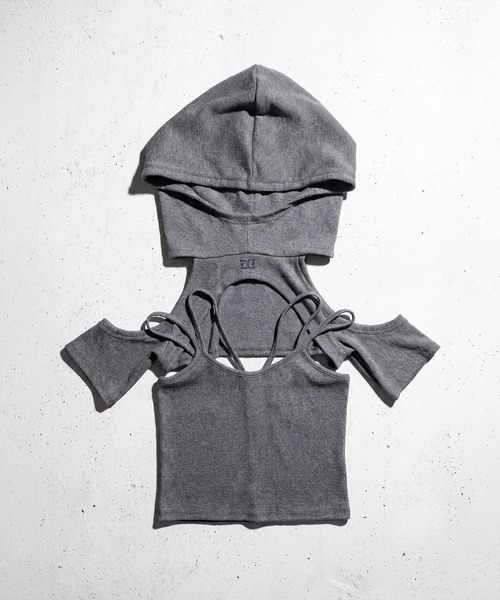 DURAS(デュラス)の「キャミ+フーディTセット(Tシャツ/カットソー・レディース・ホワイト/グレー/ブラック・FREE)」の14枚目の写真