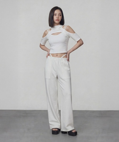 DURAS(デュラス)の「キャミ+フーディTセット(Tシャツ/カットソー・レディース・ホワイト/グレー/ブラック・FREE)」の6枚目の写真