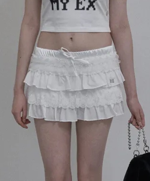 Ada.(エイダ)の「◇SETUPEXE◇ブランド直輸入正規品/チュチュ ミックス スクリット パンツ TUTU MIX SKRIT PANTS(スカート・レディース・レオパード/ホワイト/カモフラージュ/ブラック・FREE)」の2枚目の写真