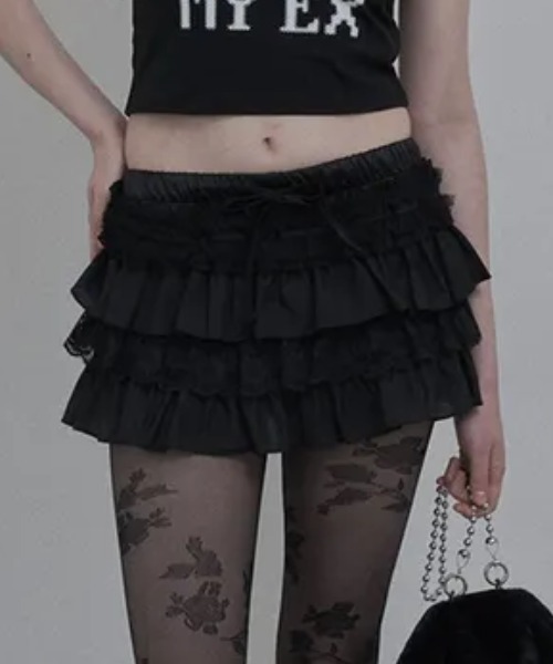 Ada.(エイダ)の「◇SETUPEXE◇ブランド直輸入正規品/チュチュ ミックス スクリット パンツ TUTU MIX SKRIT PANTS(スカート・レディース・レオパード/ホワイト/カモフラージュ/ブラック・FREE)」の1枚目の写真