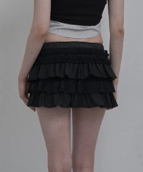Ada.(エイダ)の「◇SETUPEXE◇ブランド直輸入正規品/チュチュ ミックス スクリット パンツ TUTU MIX SKRIT PANTS(スカート・レディース・レオパード/ホワイト/カモフラージュ/ブラック・FREE)」の8枚目の写真