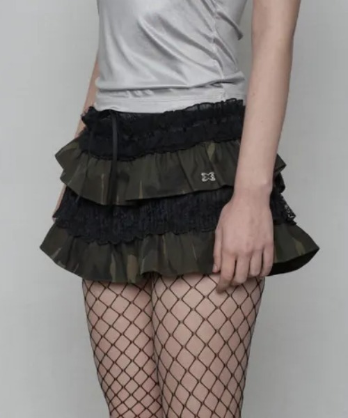 Ada.(エイダ)の「◇SETUPEXE◇ブランド直輸入正規品/チュチュ ミックス スクリット パンツ TUTU MIX SKRIT PANTS(スカート・レディース・レオパード/ホワイト/カモフラージュ/ブラック・FREE)」の10枚目の写真