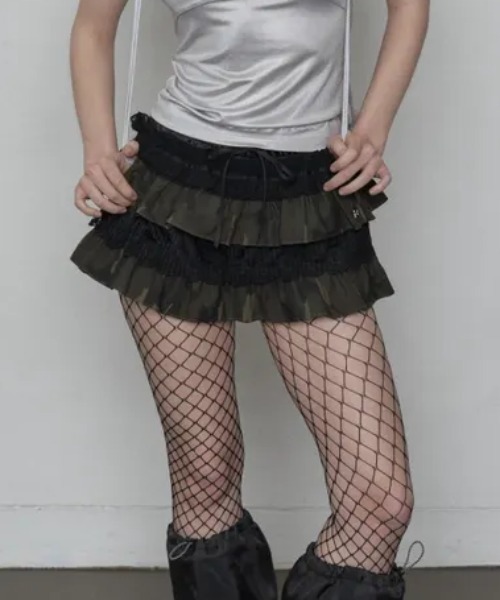 Ada.(エイダ)の「◇SETUPEXE◇ブランド直輸入正規品/チュチュ ミックス スクリット パンツ TUTU MIX SKRIT PANTS(スカート・レディース・レオパード/ホワイト/カモフラージュ/ブラック・FREE)」の11枚目の写真
