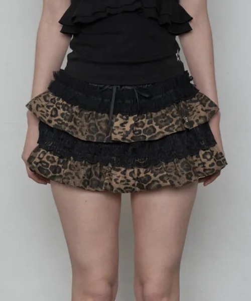 Ada.(エイダ)の「◇SETUPEXE◇ブランド直輸入正規品/チュチュ ミックス スクリット パンツ TUTU MIX SKRIT PANTS(スカート・レディース・レオパード/ホワイト/カモフラージュ/ブラック・FREE)」の12枚目の写真
