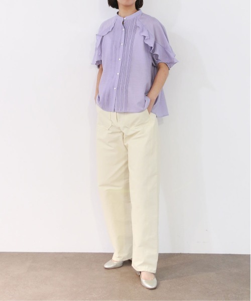 Marilyn Moon(マリリンムーン)の「sheer raffle pintuck blouse(シャツ/ブラウス・レディース・ホワイト/ラベンダー/ネイビー・FREE)」の5枚目の写真