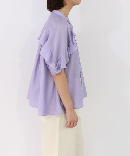 Marilyn Moon(マリリンムーン)の「sheer raffle pintuck blouse(シャツ/ブラウス・レディース・ホワイト/ラベンダー/ネイビー・FREE)」の7枚目の写真