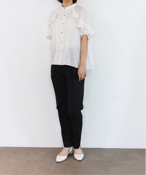 Marilyn Moon(マリリンムーン)の「sheer raffle pintuck blouse(シャツ/ブラウス・レディース・ホワイト/ラベンダー/ネイビー・FREE)」の10枚目の写真