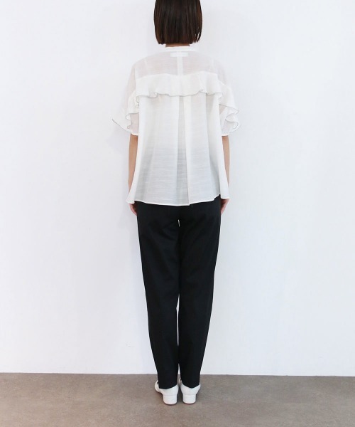 Marilyn Moon(マリリンムーン)の「sheer raffle pintuck blouse(シャツ/ブラウス・レディース・ホワイト/ラベンダー/ネイビー・FREE)」の12枚目の写真