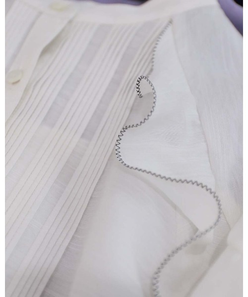 Marilyn Moon(マリリンムーン)の「sheer raffle pintuck blouse(シャツ/ブラウス・レディース・ホワイト/ラベンダー/ネイビー・FREE)」の15枚目の写真
