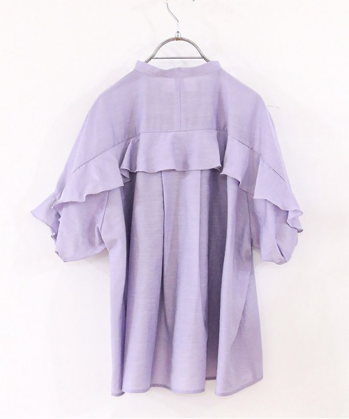 Marilyn Moon(マリリンムーン)の「sheer raffle pintuck blouse(シャツ/ブラウス・レディース・ホワイト/ラベンダー/ネイビー・FREE)」の20枚目の写真