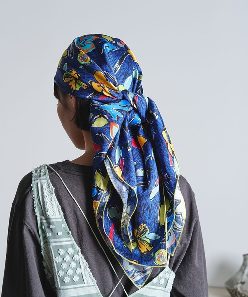 ROSE BUD（ローズバッド）の「(mici)PRINT SCARF（バンダナ/スカーフ・レディース・ブラウン/ネイビー・ONE SIZE）」の20枚目の写真