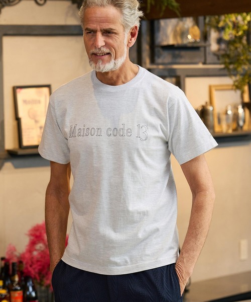 Maison code 13（メゾンコードサーティーン）の「mt10350-dry touch print cut sew Tシャツ(M26S-32)（Tシャツ/カットソー・メンズ・ホワイト/アッシュ/ブラック・S/M/L/XL）」の3枚目の写真