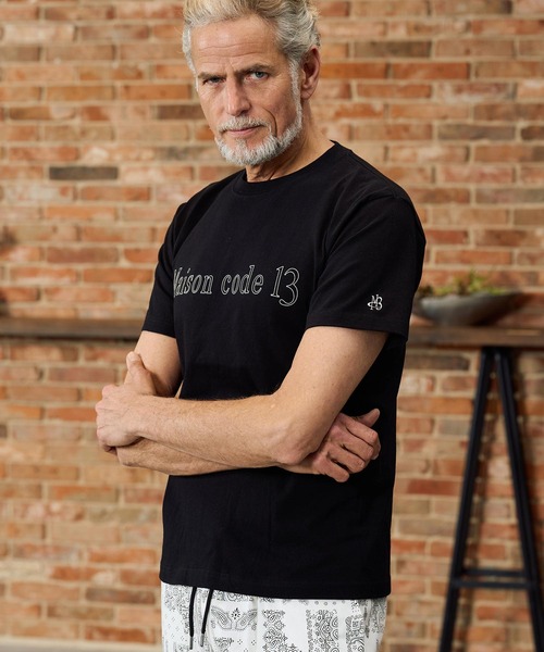 Maison code 13（メゾンコードサーティーン）の「mt10350-dry touch print cut sew Tシャツ(M26S-32)（Tシャツ/カットソー・メンズ・ホワイト/アッシュ/ブラック・S/M/L/XL）」の2枚目の写真