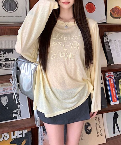 SallyLunn(サリーラン)の「ニュアンスカラーシアーロゴロンT(Tシャツ/カットソー・レディース・グレー/ブラック/ホワイト/イエロー・LARGE/MEDIUM)」の20枚目の写真