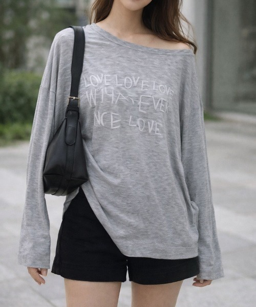 SallyLunn(サリーラン)の「ニュアンスカラーシアーロゴロンT(Tシャツ/カットソー・レディース・グレー/ブラック/ホワイト/イエロー・LARGE/MEDIUM)」の9枚目の写真