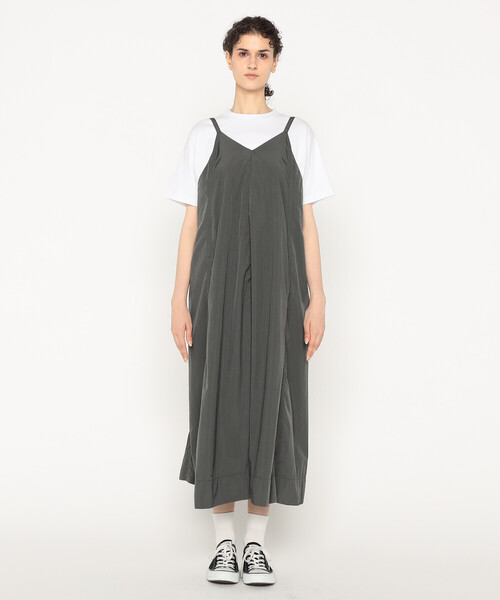 DANTON（ダントン）の「Women's Nylon Taffeta Camisole Dress（ワンピース・レディース・チャコール/オリーブ・36）」の6枚目の写真