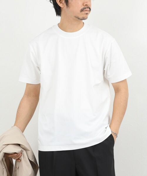 NOLLEY’S（ノーリーズ）の「吸水速乾 クイックドライ クルーネックTシャツ 26SS（Tシャツ/カットソー・メンズ・ライトグレー/ホワイト系その他/ホワイト/ホワイト系その他2・M/S/XL/L）」の2枚目の写真