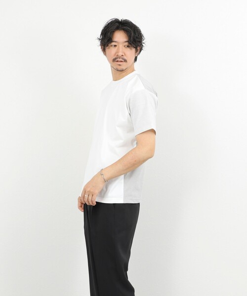 NOLLEY’S（ノーリーズ）の「吸水速乾 クイックドライ クルーネックTシャツ 26SS（Tシャツ/カットソー・メンズ・ライトグレー/ホワイト系その他/ホワイト/ホワイト系その他2・M/S/XL/L）」の5枚目の写真