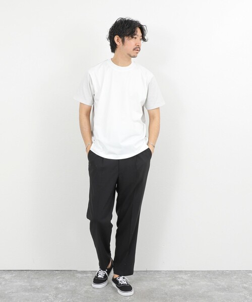 NOLLEY’S（ノーリーズ）の「吸水速乾 クイックドライ クルーネックTシャツ 26SS（Tシャツ/カットソー・メンズ・ライトグレー/ホワイト系その他/ホワイト/ホワイト系その他2・M/S/XL/L）」の6枚目の写真