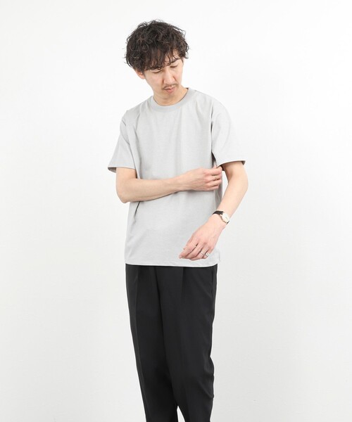 NOLLEY’S（ノーリーズ）の「吸水速乾 クイックドライ クルーネックTシャツ 26SS（Tシャツ/カットソー・メンズ・ライトグレー/ホワイト系その他/ホワイト/ホワイト系その他2・M/S/XL/L）」の13枚目の写真