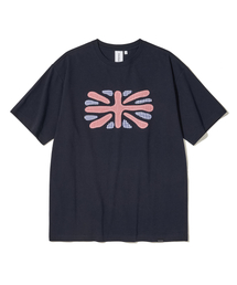 ユニオンジャックアップリケTシャツ_ネイビー