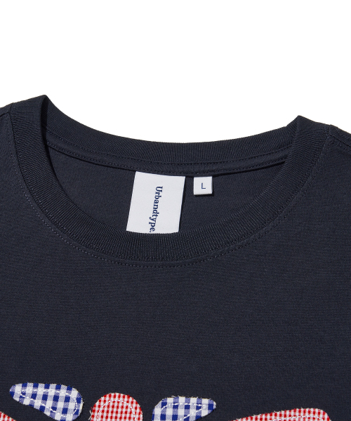 URBANDTYPE(アーバンディタイプ)の「ユニオンジャックアップリケTシャツ_ネイビー(Tシャツ/カットソー・レディース・その他・SMALL/MEDIUM/LARGE/X-LARGE)」の3枚目の写真