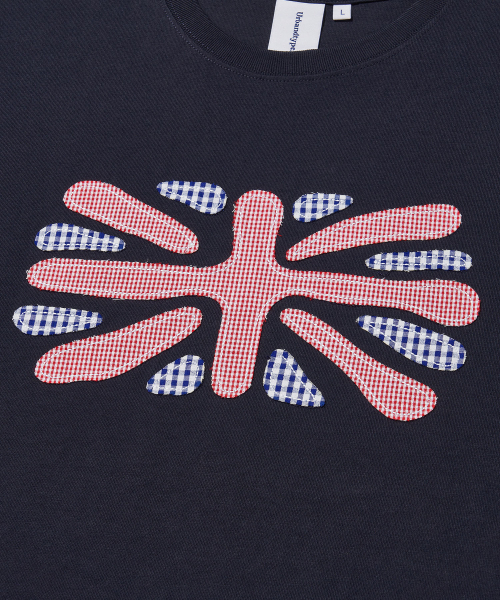 URBANDTYPE(アーバンディタイプ)の「ユニオンジャックアップリケTシャツ_ネイビー(Tシャツ/カットソー・レディース・その他・SMALL/MEDIUM/LARGE/X-LARGE)」の4枚目の写真