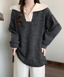 2ly2（トゥーリートゥー）の「レイヤード風 セーラーカラープルオーバー（ポロシャツ）」