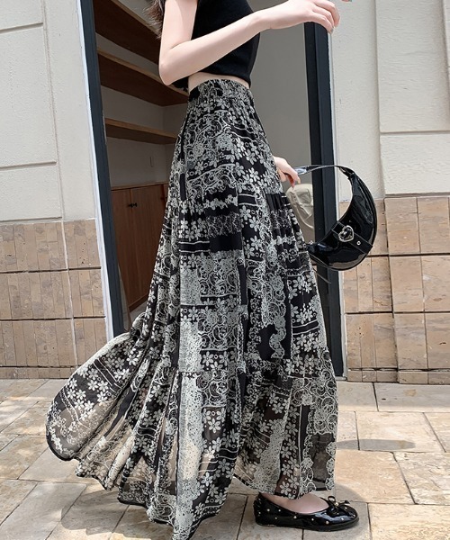 セール】花柄シフォンロングスカート（スカート）｜Diosfront