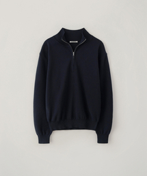 ハーフジップニット_NAVY