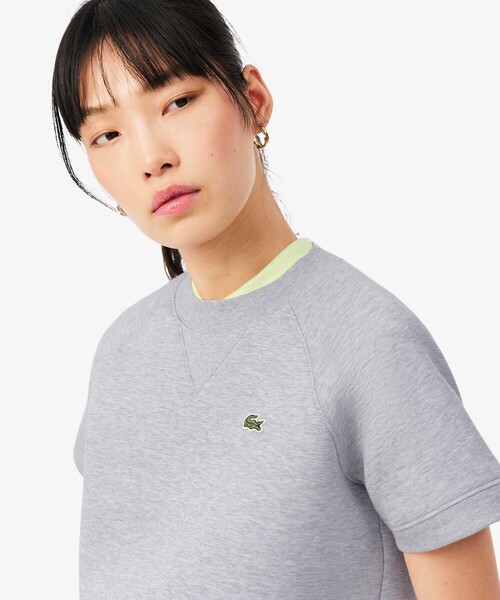 LACOSTE(ラコステ)の「ダブルフェイス半袖スウェット(ニット/セーター・レディース・グレー・40/38/36/34)」の3枚目の写真