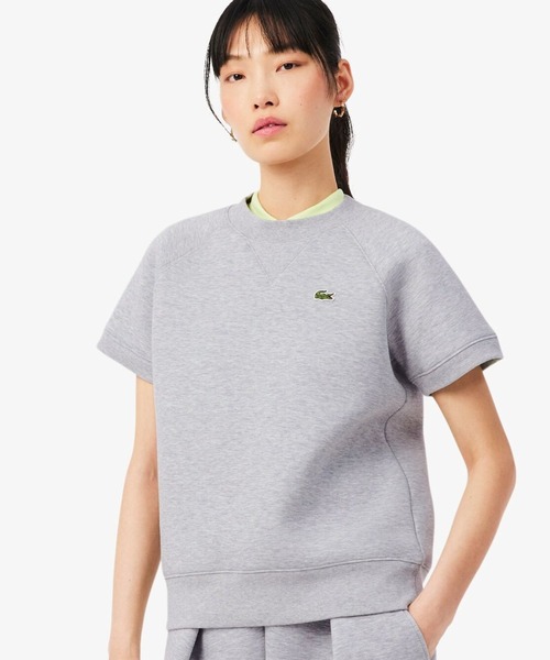 LACOSTE(ラコステ)の「ダブルフェイス半袖スウェット(ニット/セーター・レディース・グレー・40/38/36/34)」の1枚目の写真