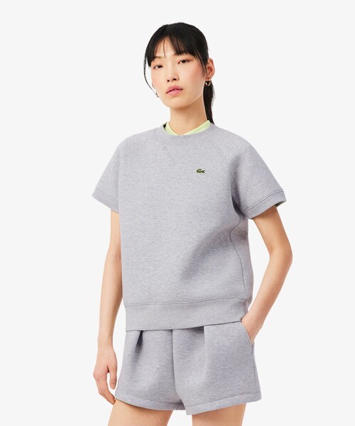 LACOSTE(ラコステ)の「ダブルフェイス半袖スウェット(ニット/セーター・レディース・グレー・40/38/36/34)」の2枚目の写真