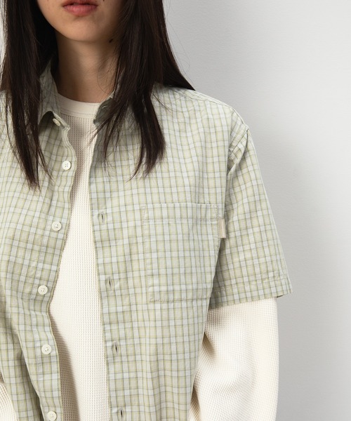thisisneverthat（ディスイズネバーザット）の「Check S/S Shirt（シャツ/ブラウス・メンズ・レモンイエロー/ネイビー/ブラウン・L/M/S/XL）」の9枚目の写真