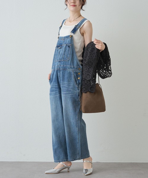 PUAL CE CIN（ピュアルセシン）の「綿麻デニムサロペット（サロペット/オーバーオール・レディース・サックスブルー/インディゴブルー・FREE）」の10枚目の写真