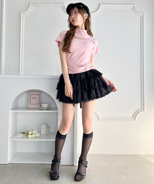 Loueme(ルエム)の「シフォンティアードフリルミニスカート(スカート・レディース・ホワイト/ブラック/アイボリー・FREE)」の20枚目の写真