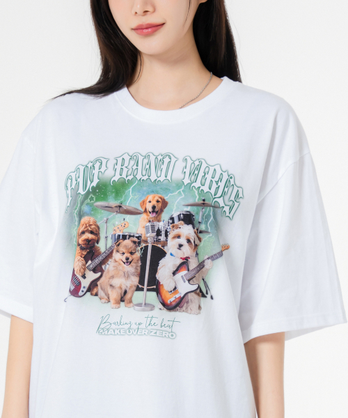 MOZMOZ（モズモズ）の「ラックモン オーバーサイズ 半袖Tシャツ ホワイト（Tシャツ/カットソー・レディース・その他・1/2/3）」の2枚目の写真