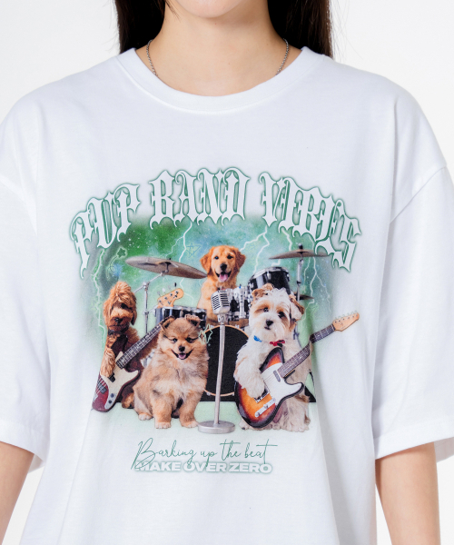 MOZMOZ（モズモズ）の「ラックモン オーバーサイズ 半袖Tシャツ ホワイト（Tシャツ/カットソー・レディース・その他・1/2/3）」の5枚目の写真