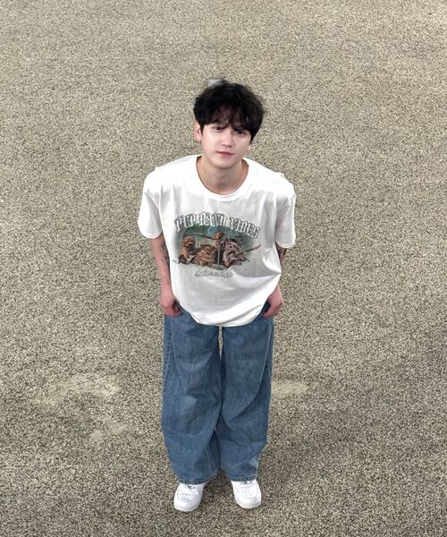 MOZMOZ（モズモズ）の「ラックモン オーバーサイズ 半袖Tシャツ ホワイト（Tシャツ/カットソー・レディース・その他・1/2/3）」の11枚目の写真