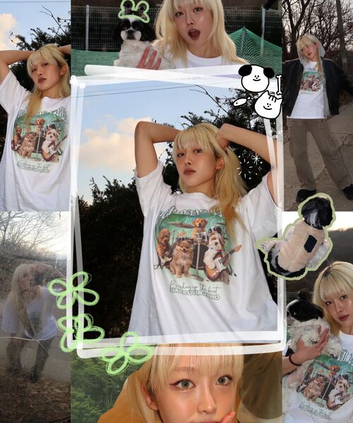 MOZMOZ（モズモズ）の「ラックモン オーバーサイズ 半袖Tシャツ ホワイト（Tシャツ/カットソー・レディース・その他・1/2/3）」の12枚目の写真