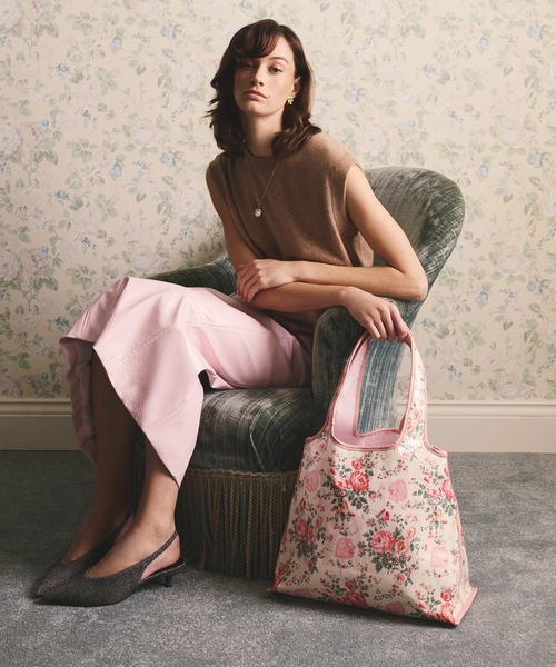 Cath Kidston(キャスキッドソン)の「メリルボーン ショッパー Hackney Rose(エコバッグ/サブバッグ・レディース・ピンク・FREE)」の17枚目の写真