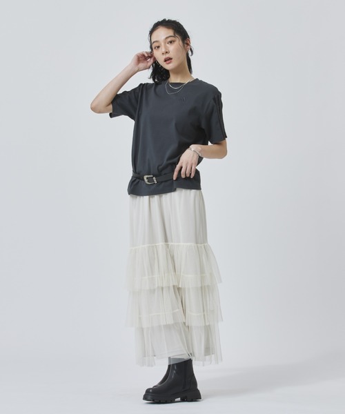adidas（アディダス）の「【別注】アディダス adidas W LACE 3ST SS TEE AP 限定コラボ（Tシャツ/カットソー・レディース・オフホワイト/オレンジ/ダークグレー・S/M/L/XL）」の20枚目の写真