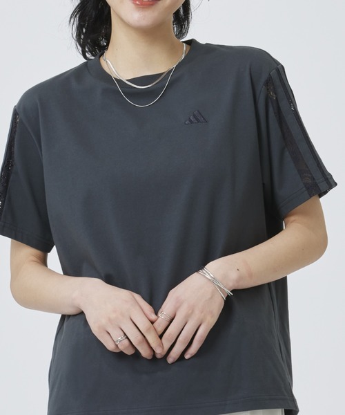 adidas（アディダス）の「【別注】アディダス adidas W LACE 3ST SS TEE AP 限定コラボ（Tシャツ/カットソー・レディース・オフホワイト/オレンジ/ダークグレー・S/M/L/XL）」の17枚目の写真